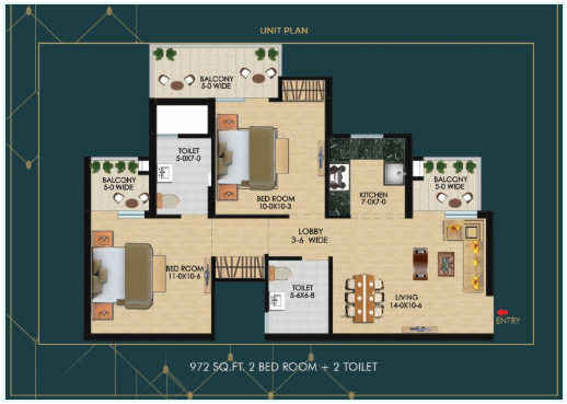 2 BHK Plan