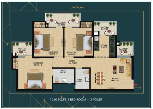 3 BHK Plan